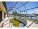 Enclosed pool area with water and canal view, needs cleaning and maintenance at 490 Via Esplanade, Punta Gorda, FL 33950