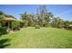 Expansive backyard with well-maintained lawn, tropical foliage, and views of the surrounding nature at 552 Mccabe St, Port Charlotte, FL 33953