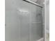 Elegant frosted glass shower with artistic design at 1156 Jonah Dr, North Port, FL 34289