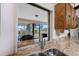 Granite countertops in a kitchen view looking onto a screened in patio at 18584 Alphonse Cir, Port Charlotte, FL 33948