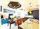 Open-concept living room with modern lighting, granite countertops, and comfortable seating, perfect for entertaining at 3414 Sandpiper Dr, Punta Gorda, FL 33950