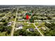 Wide angle aerial view of neighborhood featuring the location of the property at 551 Crandall Nw St, Port Charlotte, FL 33952