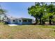 Backyard with green grass, trees and blue skies at 1357 Nimrod St, Port Charlotte, FL 33952