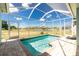 Enclosed pool with clear blue skies and view of homes at 2241 Boxwood St, North Port, FL 34289