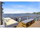 Beautiful dock with a sink and a bench overlooking the water for relaxing and cleaning your catch at 23465 Harborview Rd # 915, Punta Gorda, FL 33980