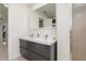 Modern bathroom featuring a dual sink vanity and tiled floor at 2368 Pellam Blvd, Port Charlotte, FL 33948