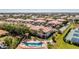 Aerial view of the community showcasing the pool, grounds, and the surrounding neighborhood at 240 West End Dr # 622, Punta Gorda, FL 33950