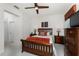 Bedroom features a spacious closet and a ceiling fan for added comfort at 240 West End Dr # 622, Punta Gorda, FL 33950