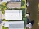 Bird's eye view of home's roof, private dock, and canal waterway at 724 Blackburn Blvd, North Port, FL 34287