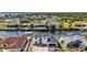 Aerial view of the home featuring waterfront location with private boat docks at 12387 Minot Ave, Port Charlotte, FL 33981