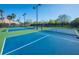 Well-maintained tennis courts with blue and green surfaces surrounded by lush greenery at 1352 Raspberry Dr, North Port, FL 34289