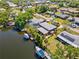 Picturesque aerial shot featuring waterfront houses and community, showcasing waterfront living at 18446 Burkholder Cir, Port Charlotte, FL 33948