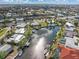 Aerial view of canal community, showcasing waterfront homes with boat docks and serene waterways, perfect for relaxation at 1960 W Marion Ave, Punta Gorda, FL 33950