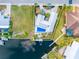 Aerial view showcases waterfront home with a pool, dock, and lush landscaping, ideal for boating enthusiasts at 1960 W Marion Ave, Punta Gorda, FL 33950