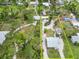 Aerial view of property highlighting lush surrounding landscape, homes, and land plot at 212 Gulf Ave, Nokomis, FL 34275