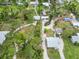 Aerial view of a neighborhood showcasing homes surrounded by trees and spacious yards, presenting a tranquil residential setting at 217 Palm E Ave, Nokomis, FL 34275