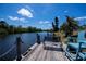 Seating on wooden dock over calm water with lush greenery at 4238 Gardner Dr, Port Charlotte, FL 33952