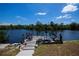 Waterfront dock with inviting seating on a sunny day at 4238 Gardner Dr, Port Charlotte, FL 33952