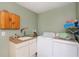 Laundry room with sink, cabinet, washer, and dryer at 4238 Gardner Dr, Port Charlotte, FL 33952