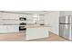 Bright kitchen with white cabinets, stainless steel appliances, granite countertops, and a butcher block island at 4477 Shady Ln, Punta Gorda, FL 33980