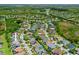 Expansive aerial view of a residential neighborhood showcasing well-manicured lawns, swimming pools, and community lakes at 7344 Arrowhead Run, Lakewood Ranch, FL 34202