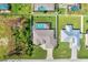 Aerial view of a house with a private screened-in pool in a well-manicured neighborhood at 8081 Dimstead St, Port Charlotte, FL 33981