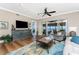 Cozy living room with hardwood floors, stylish furnishings, and water views at 95 N Marion Ct # 226, Punta Gorda, FL 33950