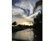 Scenic waterfront sunset view with silhouetted trees and a palm tree, with vibrant bougainvillea at 103 Curtis Ne Ter, Port Charlotte, FL 33952