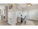 Bedroom with hardwood floor features a desk, ceiling fan and 2 closets for ample storage at 19325 Water Oak Dr # 305, Port Charlotte, FL 33948