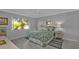 Well-lit bedroom features a large window with outside views and coastal-themed decor at 3106 Heron Shores Dr, Venice, FL 34293