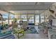 Sunroom with water views and white wicker furniture creating a relaxing atmosphere at 3106 Heron Shores Dr, Venice, FL 34293