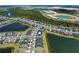 Beautiful aerial shot of a residential area, highlighting the picturesque ponds at 43839 Seedling Ter, Punta Gorda, FL 33982