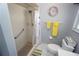 Renovated bathroom features updated fixtures and accessible walk-in shower at 612 Macedonia Dr, Punta Gorda, FL 33950