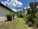 Manicured backyard showcasing landscaping, lawn, and trees offering privacy at 1263 Cicely Ct, North Port, FL 34289