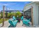 Backyard includes a lounging area with string lights for outdoor living at 7434 Ashtabula St, Englewood, FL 34224