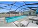 Inviting screened-in pool area with lounge chairs for ultimate relaxation and enjoyment at 7434 Ashtabula St, Englewood, FL 34224