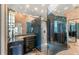 Modern bathroom with unique shower design and stylish fixtures at 24139 Jolly Roger Blvd, Punta Gorda, FL 33955