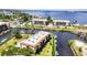 Canal front condos with boat docks are showcased in this aerial view of the community at 25188 Marion Ave # A206, Punta Gorda, FL 33950