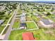 A charming aerial view of the neighborhood showcasing its community layout, proximity to amenities, and well-maintained homes at 3324 Port Charlotte Blvd, Port Charlotte, FL 33952