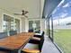 Enclosed patio with outdoor seating and views of the backyard at 3324 Port Charlotte Blvd, Port Charlotte, FL 33952