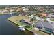 Home from above shows private boat dock and waterway access at 571 Port Bendres Dr, Punta Gorda, FL 33950