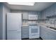 Updated kitchen boasts modern appliances, sleek countertops, stylish backsplash, and painted cabinets at 1051 Forrest Nelson Blvd # 104, Port Charlotte, FL 33952