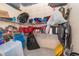 Organized storage room with shelving units for storing your household items with space for everything at 1326 Wesley Dr # 123, Punta Gorda, FL 33950