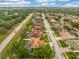 Stunning aerial view of a neighborhood with well-maintained homes and lush green landscaping at 1814 Pinyon Pine Dr, Sarasota, FL 34240