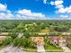A beautiful aerial view showcasing a well-maintained single-Gathering home and surrounding landscape at 1814 Pinyon Pine Dr, Sarasota, FL 34240