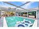 Relaxing screened-in pool with an inflatable lounge and backyard dining area at 2236 Arnet St, Port Charlotte, FL 33948