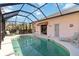 Secluded pool features a screened enclosure and tranquil privacy, perfect for relaxation and enjoying the outdoors at 2779 N Beach Rd # A, Englewood, FL 34223