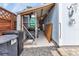 The shed has storage space and organization along the side of the house at 3215 Cedarbrook Dr, Punta Gorda, FL 33982