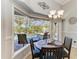 Bright breakfast nook with view of the pool area and screened lanai, perfect for enjoying meals with a view at 420 Wabash Ter, Port Charlotte, FL 33954