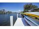 Dock on a sunny day, providing direct water access, perfect for boating and kayaking at 505 Via Cintia, Punta Gorda, FL 33950